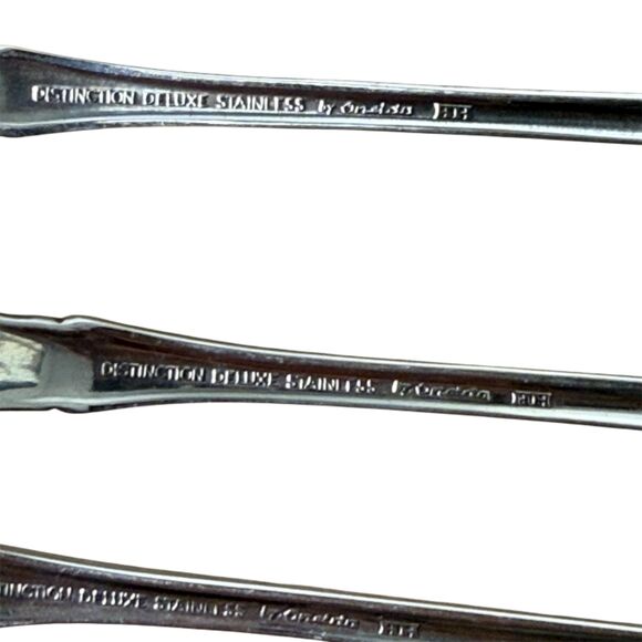 Oneida Raphael Stainless Distinction Shrimp Cocktail Appetizer Fork Flatware VTG - Picture 8 of 8